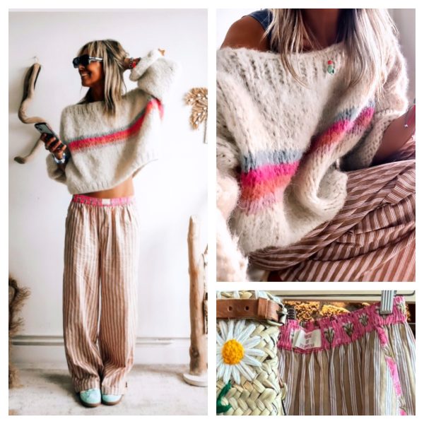 ZolaLowWaist trousers stripe Beige
