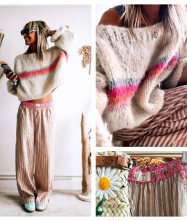 ZolaLowWaist trousers stripe Beige