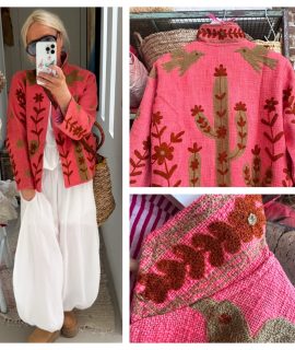 SOLD New: Roze/Rood HappyVibes jasje