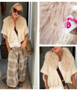 NEW: ZolaAlpaca Gilet met Mongolian sheepskin kraag