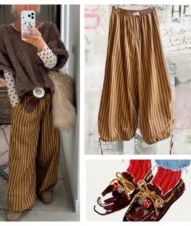 NEW: The Annie BigBalloonTrousers Stripe BROWN